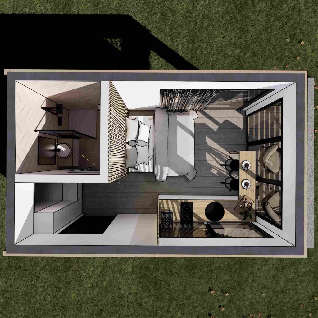 Capsula pe structura din lemn 010 - Plan